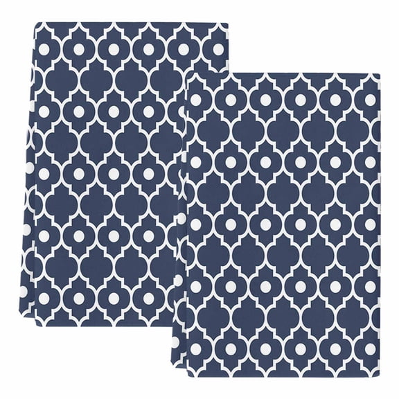 Dish Towels, Moroccan Design Absorbent Kitchen Towels 2 PCS, Geometric Art Microfiber Hand Towels Dish Cloths Tea Towels for Home Bathroom Cleaning Drying,18X28-Inch,