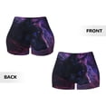 thumbnail image 5 of Lsque Galactic Wolf Stare Pattern High Waisted Biker Shorts for Women-Tummy Control Fitness Athletic Workout Running Yoga Gym Shorts,Moisture-Wicking-Small, 5 of 9