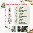 thumbnail image 2 of EDX 6ft Pre-lit Snow Flocked Pencil Christmas Tree, Prelighted Artificial Slim Christmas Trees, With 250 Incandescent Lights, 571 Branch Tips & Foldable Base, For Home, Office, Party Decoration, 2 of 10