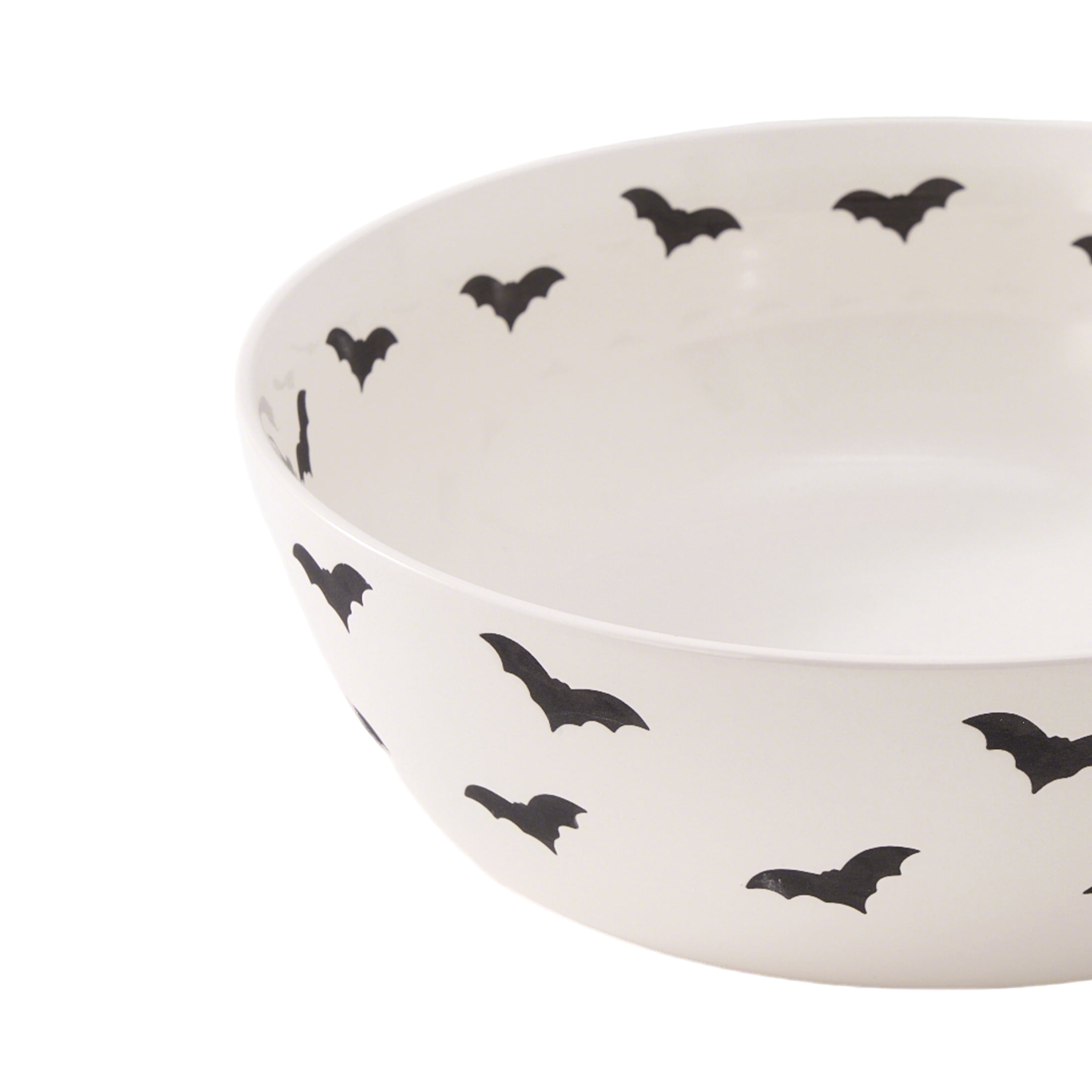 Way To Celebrate Halloween Bat White Ceramic Serving Bowl