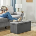 thumbnail image 4 of SONGMICS 30" Ottoman Footstool Storage Ottoman Bench Holds 660 lb Folding Ottoman with Storage for Living Room Dark Gray, 4 of 10