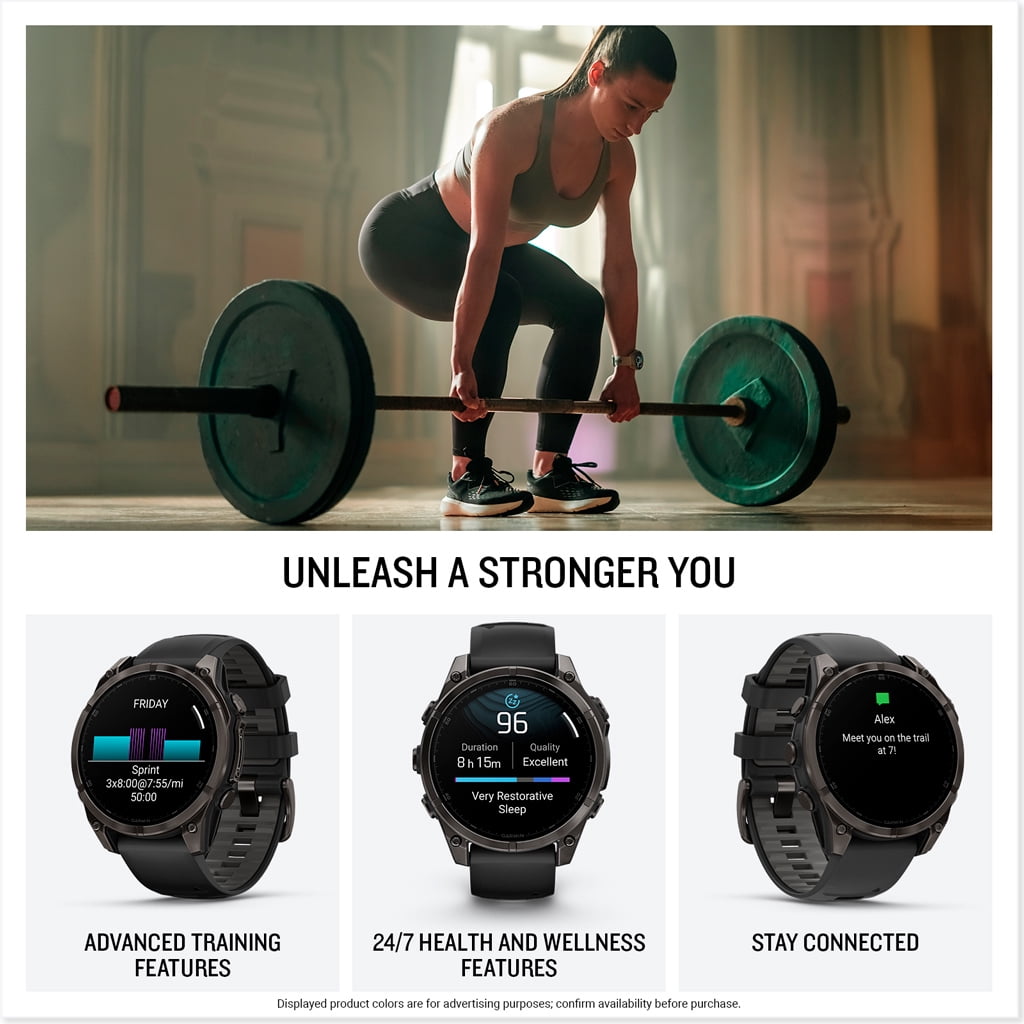 GARMIN Fenix 8 GPS 47 mm Black Titanium Case with Black Watch Band