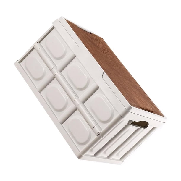 Cateissary Caja plegable para guardar juguetes al aire libre, caja de plástico resistente con marco, caja de almacenamiento pequeña para Almacenamiento y organización del hogar Tamaño mediano sin