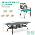 thumbnail image 6 of VIVIJASON 9-Piece Outdoor Dining Set, All Weather Cast Aluminum Retro Patio Furniture Table and Chairs Set for 8, Include 94.5" Rectangular Table and 8 Chairs with Umbrella Hole, Ocean Blue Cushion, 6 of 7