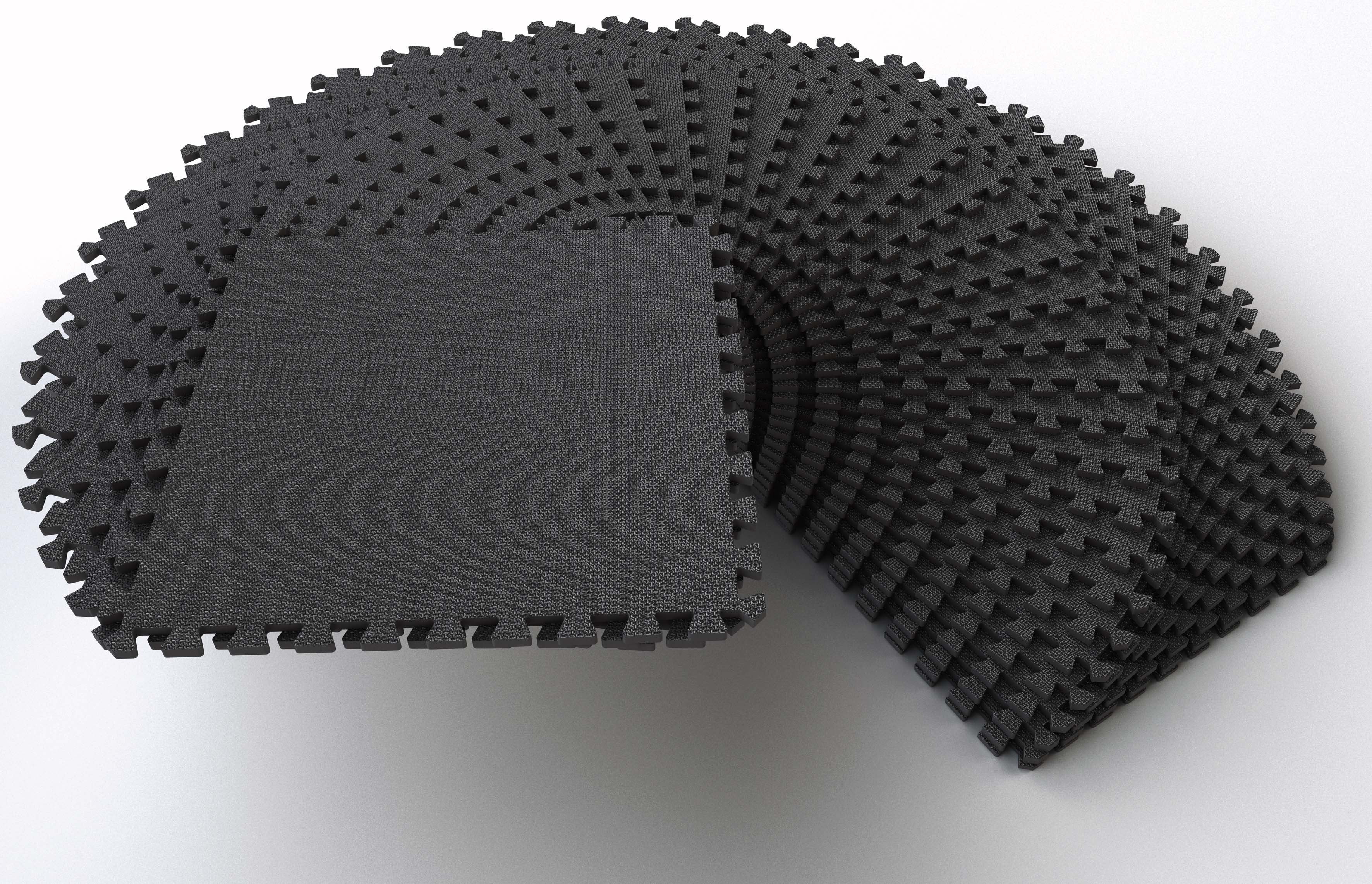 BalanceFrom 1/2" EXTRA Thick Puzzle Exercise Mat with EVA Foam Interlocking Tiles for MMA, Exercise, Gymnastics and Home Gym Protective Flooring, 144 Square Feet