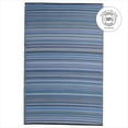 thumbnail image 3 of Fab Habitat Outdoor Rug - Waterproof, Fade Resistant, Crease-Free - Premium Recycled Plastic - Striped - Patio, Porch, Deck, Balcony - Cancun - Indigo - 5 x 8 ft, 3 of 9