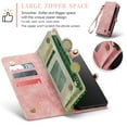 thumbnail image 4 of For Samsung Galaxy S10 Plus Wallet Case,Multi-Functional Retro Leather Purse Flip Cover Zipper Wallet Case with Removable Card Slots Pocket & Detachable Wrist Strap Magnetic Phone Case, Pink, 4 of 9