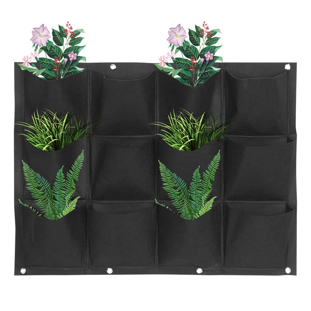 Details about / 7 Pockets Wall Hanging Planting Bag Vertical Planter Flower Herb Growing
