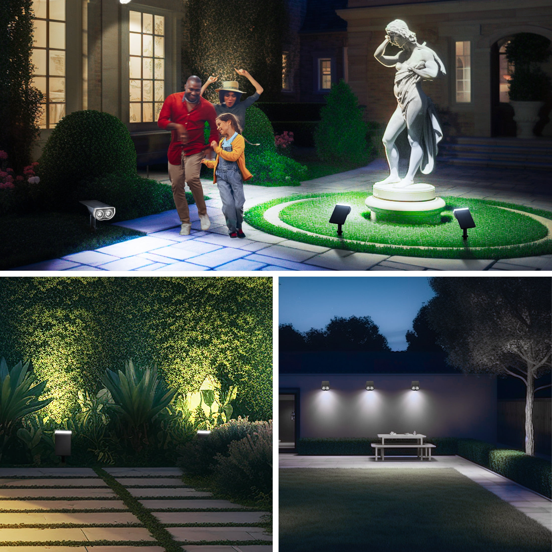 Linkind 54 LED Solar Lights, Color Changing RGB Outdoor Waterproof