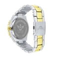 thumbnail image 4 of 2 Tone Gold Finish Simulated Diamond Solid Steel Back Solitaire Bezel & Band Men's Watch 40mm W/Date Function, 4 of 6