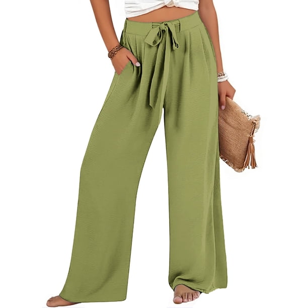 WILLBEST Pantalones Casuales elegantes para Mujer: Diseño de Yoga Elástico, Holgado y de Tubo Recto con Bolsillos de Color y Efecto de Contraste de Color para Mayor Comodidad Diaria. Extra Grande