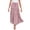 Pink*, variant on RUTAYY Women's Skirt Elastic High Waist Boho Style Ruffle Slim Fit A-Line Solid Color Comfortable Breathablevacation Sundress