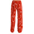 thumbnail image 5 of FrzhBrz Women's Valentines Day Comfy Pajama Pants Drawstring Lounge Pajama Pants Cute Love Heart Lounge Sleepwear Trousers, 5 of 5