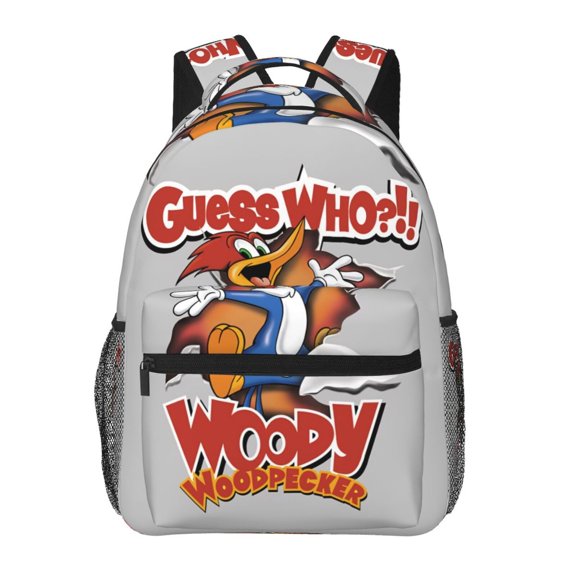 Woody Woodpecker Backpacks Cute Cartoon Casual School Laptop Bag, College Students Bookbag Computer Bag for Travel Hiking Work