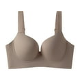 thumbnail image 3 of Feancey Plus Size Wireless Bras for Women Adjustable Strap Everyday Bra High Support Push up Bralette Seamless Casual Brassiere Coffee XL, 3 of 6