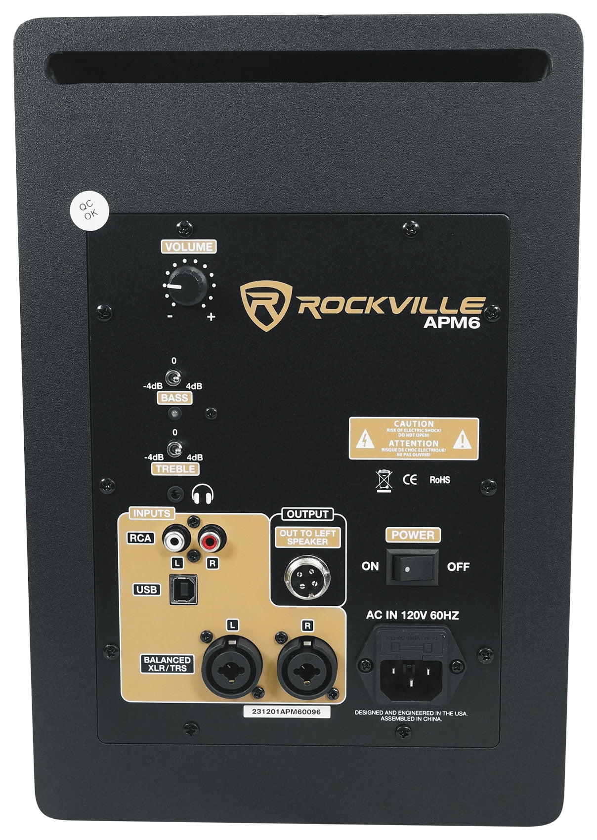 Pair Rockville APM6B 6.5" 2-Way 350 Watt Powered USB Studio Monitors + Stands+Pads