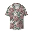 thumbnail image 3 of Cauagu Rose Flowers Men's Short Sleeve Button Down Hawaiian Shirt for Men Bowling Shirts Casual Summer Beach Shirt,Medium, 3 of 6
