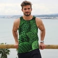 thumbnail image 6 of Pofeuu Natural Green Leaves Print Men's Workout Tank Tops Sleeveless Muscle Gym Shirt Quick Dry-Medium, 6 of 7