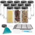 thumbnail image 5 of Juego de 24 tarros de especias con inserto de coctelera, tarros de vidrio para especias, almacenamiento cuadrado con tapa de 120ml, 5 of 5