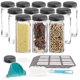 thumbnail image 5 of Juego de 24 tarros de especias con inserto de coctelera, tarros de vidrio para especias, almacenamiento cuadrado con tapa de 120ml, 5 of 5