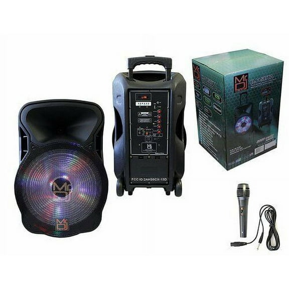 Mr DJ 2-Way Powered Portable Speaker with Microphone, Multicolor, DJ15BTA