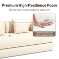 thumbnail image 4 of 78" Boneless Couch, Noelse 5-in-1 Convertible Sofa Bed with Fixed-Shape Frame, Removable Armrests, Boneless Sofa, No Assembly Required, Corduroy, Living Room,Cream, 4 of 11