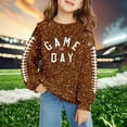thumbnail image 2 of Fshinging Toddler Girls Football Sweatshirts Tops Game Day Letter Sequin Graphic Long Sleeve Crew Neck Kids Hoodie Tops Size 11-12 Years, 2 of 4