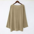 thumbnail image 4 of Mens Brief Breathable Comfy Solid Color Long Sleeve Loose Casual T Shirt Top Khaki 3X, 4 of 6