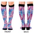 thumbnail image 4 of FORMRS Womens Knee High Socks Casual Long Thick Travel Daily Wear, 2 Pairs, Watercolor Blue Marble Pattern, 4 of 6