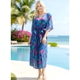 thumbnail image 3 of HAPPY BAY Women's Summer Loungewear African Beach Slit Dress Cover Up Caftan Kaftan Maxi Dresses for Women 2X-3X Bloom, Floral, 3 of 5