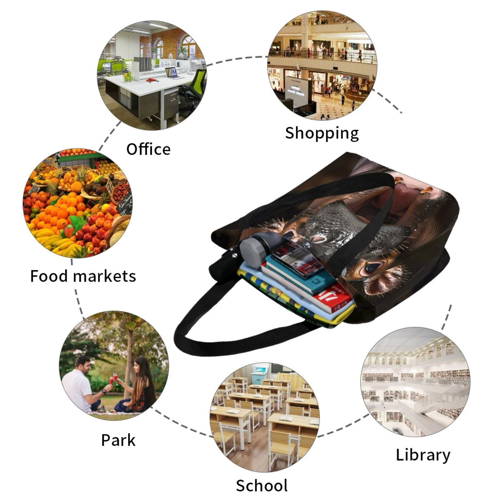 Ratiio Playful Baby Hippo Splash Print Shoulder Bag for Women, Polyester Crossbody Purse Lightweight Handbag for Daily Travel and Casual Use
