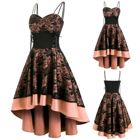 

Halloween Costumes for Women Plus Size Women s Gothic Clothes High Low Hem Corset Dress for Women Halloween Cosplay Costume Spaghetti Strap Steampunk Dresses