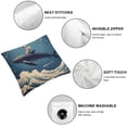 thumbnail image 4 of COMIO  Ocean Wave Outdoor Throw Pillow Cover Astronauts Riding Whales in Ocean Wave Decorative Pillows Farmhouse Cushion Cases Home Decor for Couch 2pc, 4 of 6
