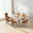 thumbnail image 2 of Modern Dining Chairs 4PCS, Upholstered Faux Leather Cushion Seats & Sturdy Metal Legs for Kitchen & Dining Rooms, 2 of 7