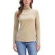 thumbnail image 1 of INSPIRAR CHIC Blusa de Mujer de Manga Larga Cuello Mock Cuello de Tortuga de Terciopelo Elástico XS Albaricoque, 1 of 6