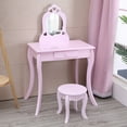 thumbnail image 4 of SESSLIFE Kids Princess Vanity Table and Chair Set, Kids Vanity Set with Mirror and a Drawer, Makeup Dressing Table for Girls Age 4-9, 4 of 10