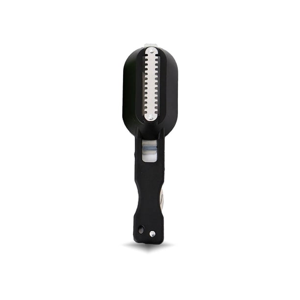 Ounissouiy pelador de escamas de pescado raspador de acero inoxidable operación práctica removedor de piel de cuchara incorporado suministros Cocina y Comedor negro