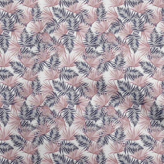 oneOone Cotton Silk Medium Pink Fabric Tropical Sewing Material Print Fabric By The Yard 42 Inch Wide