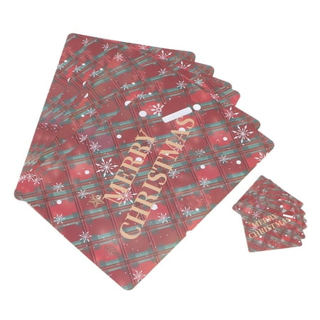 

12 Pieces Placemats Non-Slip Washable Placemats Placemat Washable Christmas PVC Insulating Mat Washable Heat Anti Skid Christmas Placemats