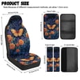 thumbnail image 7 of Xoenoiee Butterfly Rose Flower Print PU Leather Car Accessories Set, Anti-Slip Auto Seat Covers for Front Seats, Waterproof Safety Shoulder Pad, Comfy Car Armrest Cover, 7 of 7