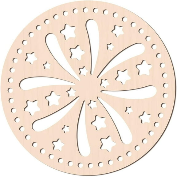 Crochet Basket Bottom Kit - 10 Wooden Round Bases (Blank & Carved), DIY Storage Baskets, Bags and Home Decor