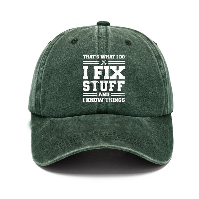 Baseball Cap for Men That's Whats I Do I Fix Stuff and I Know Things Cowboy Hat Funny Washed Denim Adjustable Strapback Cap M9A1
