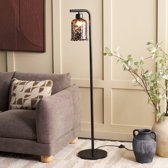 Safavieh 58" Nezara Glam Metal Floor Lamps, Black/Brown