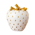 thumbnail image 2 of deevoka Strawberry Fruit Figurine Decor Gift Sculpture for Office Kitchen Photo Prop White Gold, 2 of 9