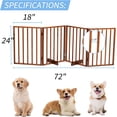 thumbnail image 4 of WJSP Freestanding Dog Gate Brown 72"W x 24"H 4 Panel Foldable Wooden Pet Barrier for Stairs Hallway Doorway, 4 of 4