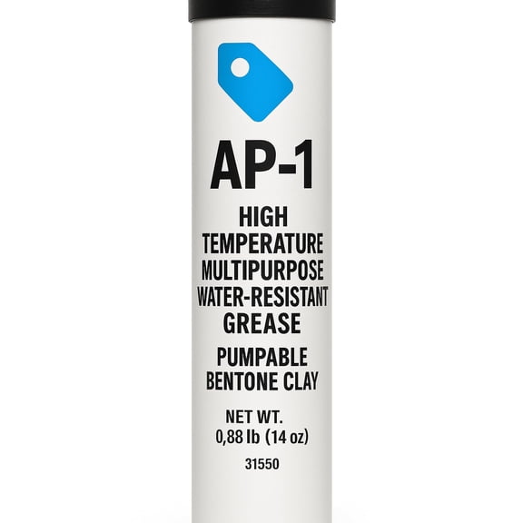 AP-1 High Temperature Multipurpose Bentone Clay Grease, Water-Resistant and Pumpable, Ideal for Industrial and Automotive Use, 1.75 LB (28 oz) Tube 31550