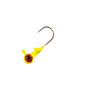 Arkie Lures Double Eye Painted Jig Heads, 1/16 oz, #3 Chartreuse, 100 Pack Fishing Lures