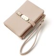 thumbnail image 1 of Bolsa de herramientas Carteras de mujer beige pequeñas carteras de mujer con pulsera plegable Rfid para monedero con correa de mano, 1 of 5