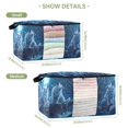 thumbnail image 2 of Foldable Clothes Storage Bags Clothes Organizer Bin with Clear Windows for Clothes Bedding Three Blue Wolves, 2 of 6