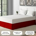 thumbnail image 4 of CCNY 12" Inch Drop Pleated Bed Skirt Full Size 100% Microfiber Made Blood Red with Split Corners Bedskirts, 4 of 12